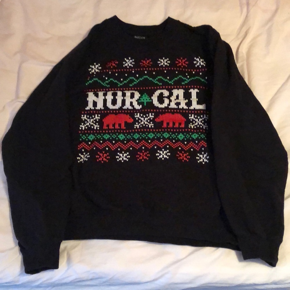 NHS Northern California black Christmas sweater